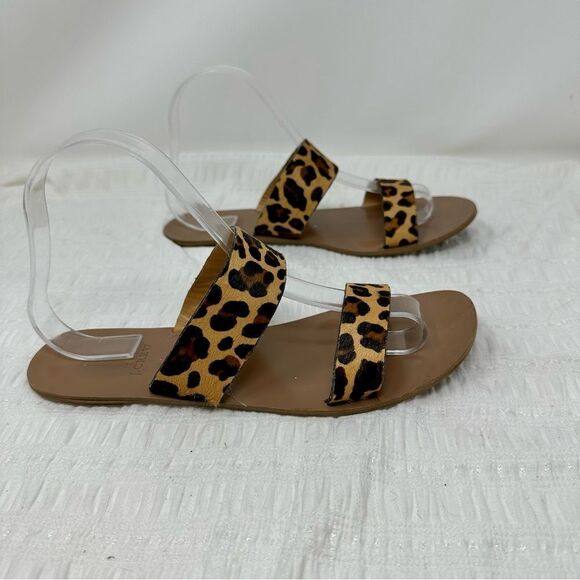 J. Crew Factory Double Strap Animal Print Sandals- Size 8 - Picture 5 of 13